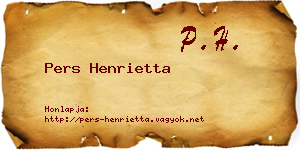 Pers Henrietta névjegykártya