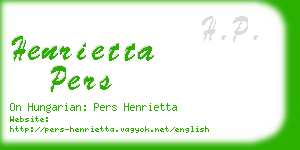 henrietta pers business card